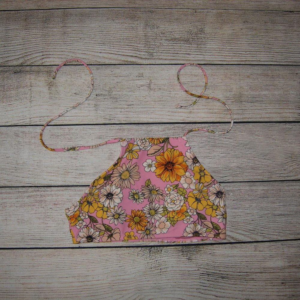 Floral Halter Top Swim Top XS
